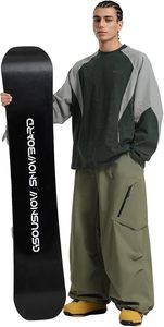 Pantalon cargo imperméable vert olive pour homme avec poches zippées et coupe large pour activités de plein air - Product Image 2