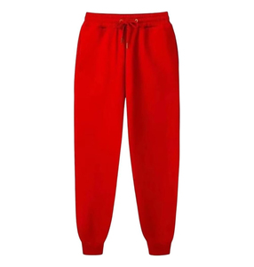 <b>Men's</b> Canvas <b>Trousers</b> Red Cotton Sweatpants Elastic Waist Button Casual Joggers <b>Summer</b> Wear Quick Dry & UV Protection - Product Image 1