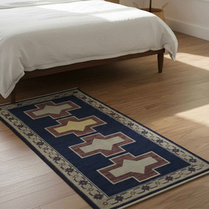 Tapis artisanal en coton et laine noué à la main pour une vie raffinée, tapis d'intérieur et d'extérieur, décoration de la maison, tapis antidérapant - Product Image 2
