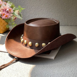 Chapeau de soleil ethnique pour le printemps et chapeau de cowboy occidental style jazz à large bord Fedora décontracté pour couple tendance - Product Image 3