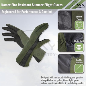 Guantes de Vuelo Nomex Premium de Fabricante, Resistentes al Fuego y al Calor, de Piel de Cabra, Tácticos, para Tripulación de Aviación, de Seguridad - Product Image 5