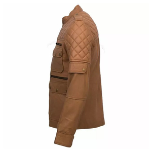 Buenos Precios, Alta Calidad, Chaqueta de Cuero para Hombre con Logotipo Personalizado, Diseño 2025, Chaqueta de Lona Transpirable para Invierno, Ropa Casual - Product Image 4