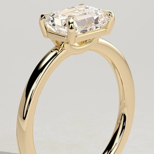 Anillo de compromiso de diamantes con corte esmeralda en oro sólido de 14k con diamantes laterales, estilo moderno, certificado IGI, para mujer - Product Image 5