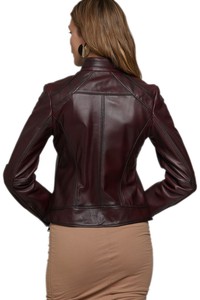 Chaqueta de Cuero Genuino para Mujer, Chaqueta de Motera Personalizada OEM, al por Mayor - Product Image 2
