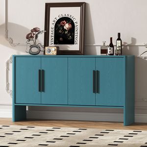 4-Door Retro <b>Sideboard</b> with Adjustable Shelves and Long Handles Large Storage for Kitchen Dining and Living Room - Product Image 1