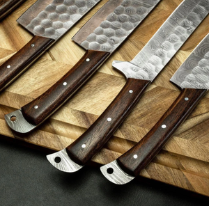 Wholesale LEGACY BLADES Premium 5Piece Damascus Kitchen <b>Knife</b> <b>Set</b> with Ambidextrous Wooden Handles 67-Layer Blades OEM Wholesale - Product Image 4