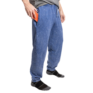 Pantalon de jogging en molleton bouclette brodé de haute qualité pour homme, effet délavé, avec logo personnalisé, style vintage - Product Image 3