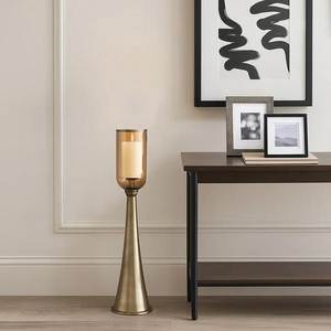 Attractive Metal And <b>Glass</b> Hurricane Candle Holder Beautiful Handmade Centerpiece For Dining Coffee <b>Console</b> <b>Table</b> Decoration - Product Image 5