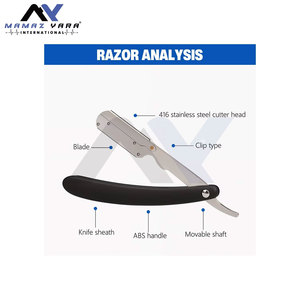 Barber Straight Razor Facial Hair Shaving Folding Beauty Shaver <b>Men</b> Women Blades for Smooth Precise Salon Style Shaves - Product Image 4