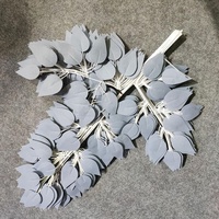 Feuilles de banian à tige unique feuille de plante de fleur de soie artificielle pour la décoration de Noël de fête à la maison de mariage