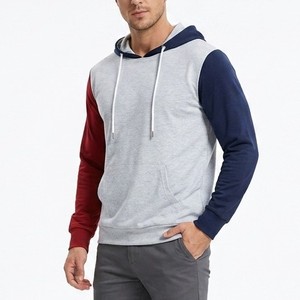 Sweat à capuche en coton 300 g/m² pour homme, style color block, streetwear décontracté, vente en gros, logo personnalisé, fabricant OEM - Product Image 1