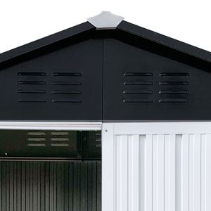 Casetta da Giardino Apex Roof 6FTx4FT Bianca+Nera, Resistente e Impermeabile - Product Image 2