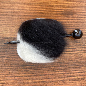 Nueva llegada de cuero de vaca de alta calidad de lujo Hair Stick Oval Hair Bun Cover con palillos de pelo de cuero genuino personalizados para mujeres - Product Image 2