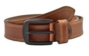 Ceinture en cuir de vachette noir avec boucle rectangulaire, style formel, durable, moulage monobloc - Product Image 4
