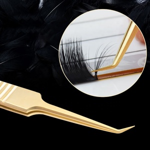 Outils professionnels de pince à épiler d'extension de cils en acier inoxydable de volume de 45 degrés pour les artistes de cils - Product Image 2