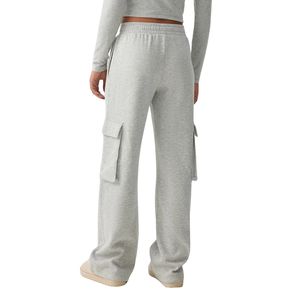 Pantalon de jogging cargo personnalisé pour femme, coupe large, taille haute, ample, en molleton, avec poches, vente en gros OEM - Product Image 3