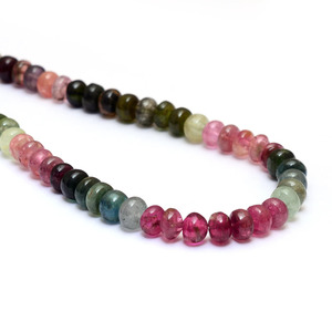 AAA+ Tourmaline 6mm-7mm Rondelle Smooth Beads Natural Rainbow Multi Tourmaline Semi Precious Gemstone Beads for Jewelry Making - Product Image 5