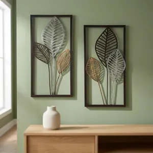 Juego de 2 piezas de arte metálico para decoración del hogar |   Arte Decorativo Moderno de Metal para Colgar en la Pared, para Sala de Estar, Dormitorio, Oficina, Decoración de Interiores - Product Image 6