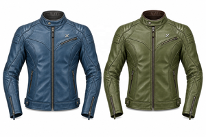 Veste de moto en cuir à capuche cachée |   Marron Vert Bleu |   Fabricant OEM ODM |   Qualité de conception haut de gamme |   Vêtements de course | - Product Image 5