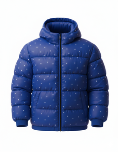 Chaqueta Acolchada Azul con Capucha para Hombre de Alta Calidad, Abrigo de Invierno Ligero, Ropa Casual de Calle, Prenda Exterior Cálida, Venta al Por Mayor - Product Image 1