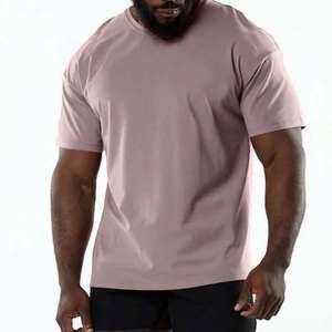 Camiseta de Cuello Redondo Rosa Claro para Hombre, 100% Mezcla de Algodón, Manga Corta, Informal, Básica, Transpirable, de Secado Rápido - Product Image 2