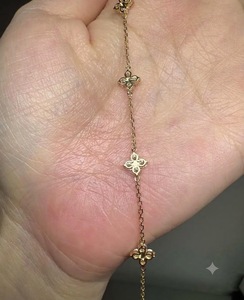 Pulsera de Cadena y Eslabones con Diamantes de Laboratorio de 1Ct/1.4Ct en Oro Rosa, Pulsera de Trébol de Oro Sólido de 14K con Cierre de Langosta, Regalo de Cumpleaños para Ella - Product Image 5