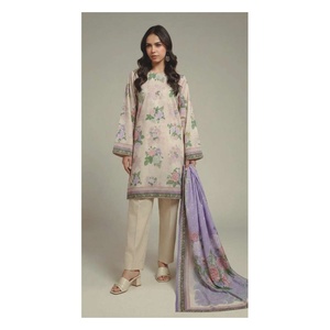 Ssumaira Presenta la Colección de Cambric Listo para Usar: Camisa Tradicional para Mujer con Bordados y Sin Arrugas, Dupatta Teñida - Product Image 2