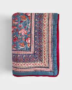 Couvre-lit en coton imprimé bleu à fleurs bohèmes, pour toutes les saisons, literie pour la maison - Product Image 3