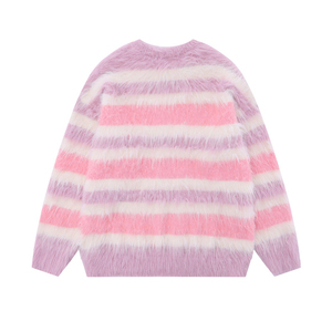 Suéter de mohair de alta calidad, jersey de invierno cálido, suéter de mohair colorido, suéter de mohair de punto jacquard afelpado. - Product Image 2