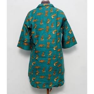 เสื้อคลุมกิโมโนแขนสั้นคอวีผ้าฝ้าย 100% สวมใส่สบาย พิมพ์ลายเสือ สำหรับผู้หญิง เนื้อผ้าบางเบา ระบายอากาศได้ดี เหมาะสำหรับฤดูใบไม้ผลิ ฤดูร้อน ฤดูหนาว - Product Image 6