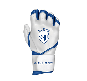 Gants de frappe en cuir de qualité supérieure Shahi Impex, personnalisés blanc-bleu, unisexes, adultes, fermeture auto-agrippante, durables, écologiques, entraînement, taille XL - Product Image 3