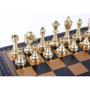 Luxury Metal Chess Set Antique Brass Silver Chess Piece High Quality <b>Wooden</b> Chess Board Classic Family Board <b>Game</b> Gift Chess Set - Product Image 6