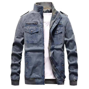 Men's Stylish Denim Jeans <b>Jackets</b> <b>Plus</b> <b>Size</b> Custom Wash Eco-Friendly <b>Waterproof</b> Autumn Casual Breathable Button Regular Fit - Product Image 1