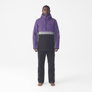Veste de ski pour homme HAWK EYE, à blocs de couleur, imperméable, à capuche, violet noir, vêtements de neige d'extérieur, isolation synthétique - Product Image 6