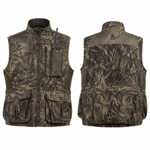Gilet de chasse camouflage imprimé pour homme, en softshell respirant en polyester, idéal pour l'extérieur en été, avec logo au dos et au col - Product Image 1