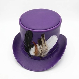 Sombrero de Copa de Cuero Vintage Hecho a Mano, Estilo Steampunk, Diseño de Corona Alta para Ropa Gótica, Eventos de Cosplay y Alternativos - Product Image 6