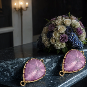 สร้อยคอหยดน้ำทำจากหินทับทิมสีม่วงสำหรับทำเครื่องประดับงานประดิษฐ์ทำมือดีไซน์สวยจากห้องปฏิบัติการ - Product Image 1