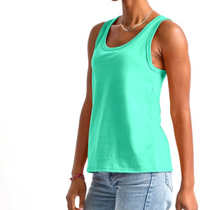 Camisetas sin mangas para culturismo al por mayor, camisetas deportivas acanaladas, camisetas cortas ajustadas con cuello redondo para mujer - Product Image 4