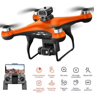 S116 Orange Beginner Drone with 2 Adjustable Electric Batteries 90 Degree LED <b>Nightlight</b> Built-In Camera - Product Image 5