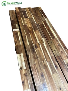 Dessus de table stratifié à surface solide en bois d'acacia Panneau de comptoirs articulés à la main Finition à l'huile de cire Table à manger de cuisine naturelle - Product Image 2