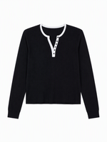 Pull en tricot acrylique color block pour femme avec demi-fermeture à manches longues – Collection automne (vente en gros)