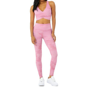 Conjunto de Yoga Personalizado para Mujer, Dos Piezas, Shorts de Cintura Media con Encaje, Ecológico, Transpirable, Leggings sin Costuras para Gimnasio y Running - Product Image 1