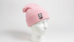 Custom Beanie <b>Hat</b> Cute Cartoon <b>Cat</b> Embroidered Winter Cuffed Cap Premium Quality Soft Acrylic Unisex Warm Skull Cap - Product Image 2