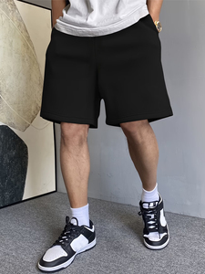 Pantalones Cortos Cargo Casuales para Hombre, Color Negro, Cintura Elástica, Cintura Media, Acolchados, con Múltiples Bolsillos, para Uso Diario, Viajes, Aire Libre y Calle - Product Image 3