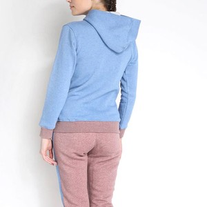 Women Color Blocking Hooded <b>Tracksuit</b> Full Sleeve Zipper Casual Pants Set Autumn Breathable Polyester Cotton Material - Product Image 2