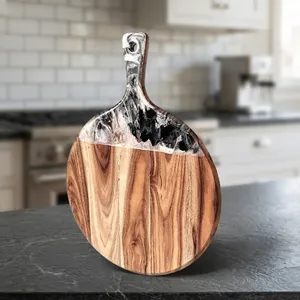 Nueva Tabla de Cortar de Madera de Acacia y Resina, Bloques de Madera para Picar, Artesanía de Calidad para la Cocina del Hogar, de la India - Product Image 2