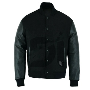 MS-Chaqueta de béisbol con mangas de cuero para hombre, chaqueta masculina de estilo hip hop, con estampado de letras, temporada de invierno - Product Image 2