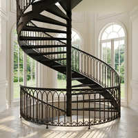 Escalier en colimaçon en fonte Khang Hung Phat avec rampes ornées, design européen, résistant à la rouille, pour appartement, à monter soi-même, garantie 3 ans