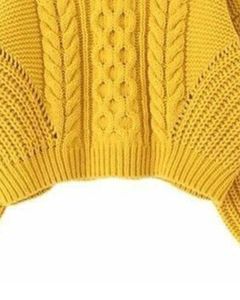 Pull en tricot épais jaune pour femme, style oversize, chaud pour l'hiver, confortable, élégant, avec motif texturé - Product Image 6