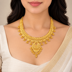 Royal Jewel Space 24K Gold Polish Copper Brass Bridal Choker Necklace <b>Set</b> with Matching Earrings Traditional <b>Indian</b> <b>Jewelry</b> Bulk - Product Image 2